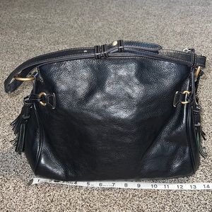 Dooney & Bourke Medium Florentine Black Leather Zip Hobo Bag